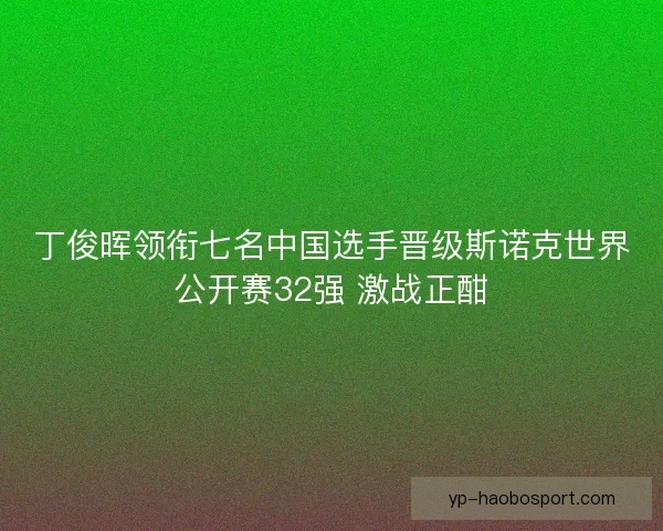 丁俊晖领衔七名中国选手晋级斯诺克世界公开赛32强 激战正酣